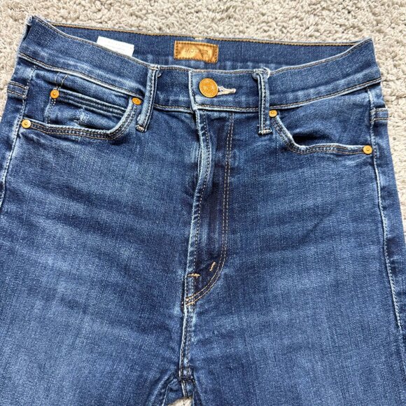 Mother Jeans High Waisted Runaway Crop In Teaming Up Raw Hem Womens Size 24 - Picture 4 of 10